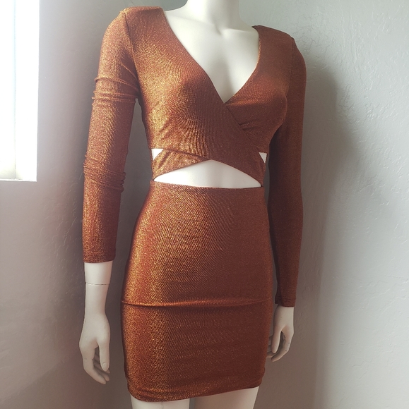 Meshki Shimmer Cut Wrap Dress - Picture 2 of 7